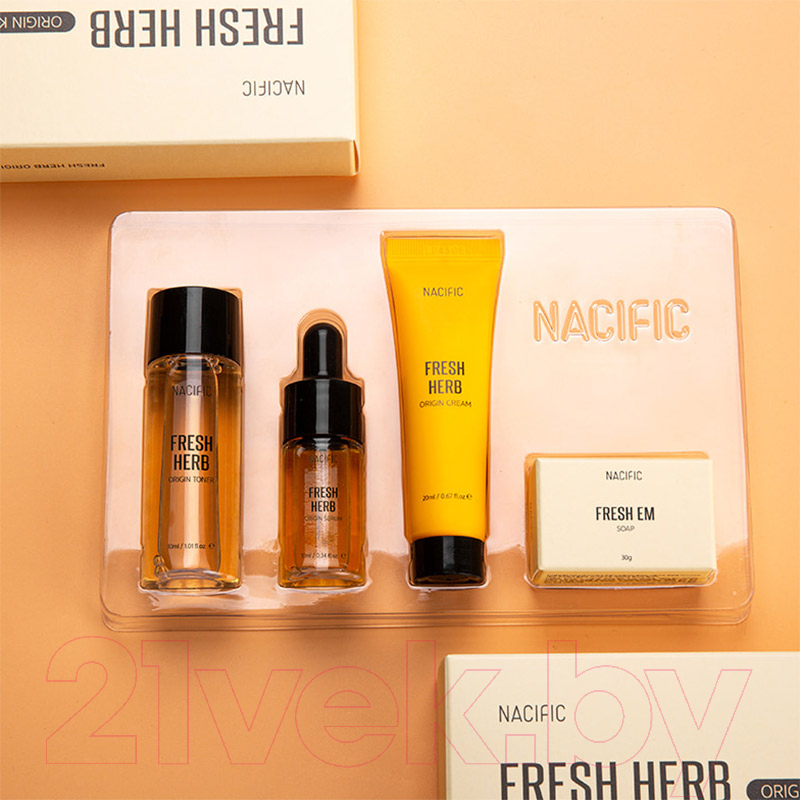 Набор косметики для лица Nacific Fresh Herb Origin Kit Тонер 30мл+Сыворотка 10мл+Крем 20мл