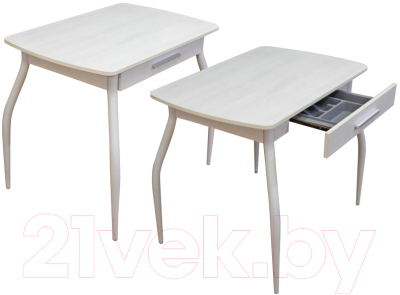 Изображение товара Обеденный стол Древпром М55 Граус ДП1-01-02 90x60 (самерсет/белый матовый)