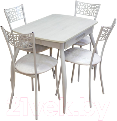 Изображение товара Обеденный стол Древпром М55 Граус ДП1-01-02 90x60 (самерсет/белый матовый)