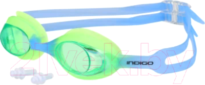 Очки для плавания Indigo Sport Cobra / IN339 (зеленый/синий)