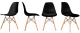 Миниатюра изображения товара Набор стульев Ergozen Eames DSW Pro (4шт, черный)