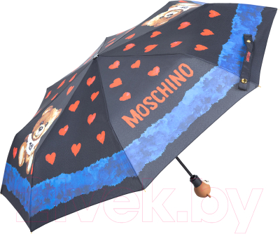Зонт складной Moschino 8377-OCA Painted Bear Black