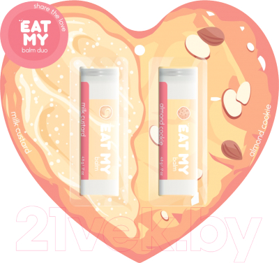 Изображение товара Набор бальзамов для губ Eat My Поделись любовью Миндаль+крем (2шт)
