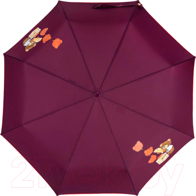 Зонт складной Moschino 8431-OCX Bear Balloons Burgundy