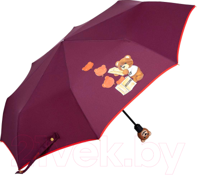 Зонт складной Moschino 8431-OCX Bear Balloons Burgundy