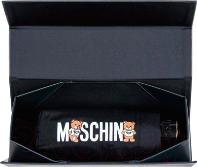 Зонт складной Moschino 8550-superminiA Logo With Bears Black+Box Teddy