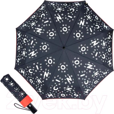 Зонт складной Moschino 8686-OCA Lettering Black