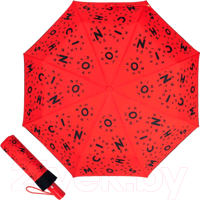 Зонт складной Moschino 8686-OCC Lettering Red