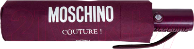Зонт складной Moschino 8870-OCX Logo Couture Burgundy