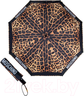 Зонт складной Moschino 8980-OCА Leopard Black/Leo