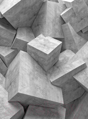 Фотообои листовые Vimala Серые кубы в пространстве (270x200)