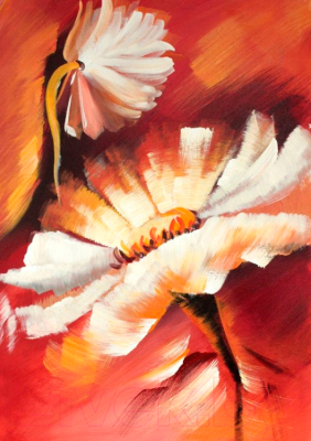 Картина Tennonart Цветок на красном 50x70 / TN4970-1