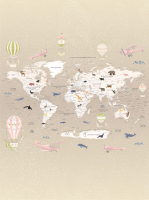 Фотообои листовые Vimala Познавательная карта мира 4 (270x200) - 