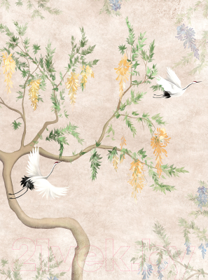Фотообои листовые Vimala Дерево и птицы (270x200)
