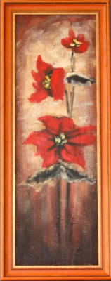 Картина Tennonart Красные маки 30x90 / TN3498
