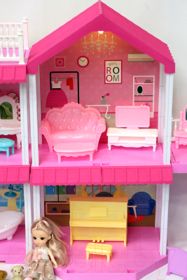 Кукольный домик Sharktoys Dream Villa двухэтажный / 11500014 (розовый)
