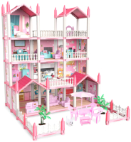 Кукольный домик Sharktoys Beautiful Home четырехэтажный / 11500018 (розовый) - 