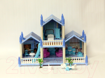 Кукольный домик Sharktoys Beautiful Home двухэтажный / 11500019 (голубой)