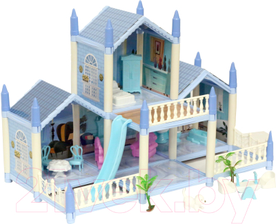 Кукольный домик Sharktoys Beautiful Home двухэтажный / 11500019 (голубой)