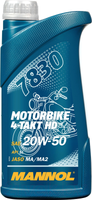 

Моторное масло Mannol, 4-Takt Motorbike HD 20W50 / MN7830-1