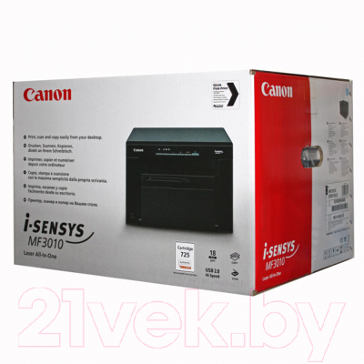 МФУ Canon I-Sensys MF3010 с картриджем 725 (черный)