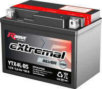 Мотоаккумулятор RDrive eXtremal Silver YTX4L-BS (3.5 А/ч) - 