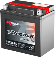 Мотоаккумулятор RDrive eXtremal Silver YTX5L-BS (4.6 А/ч) - 