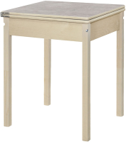 Обеденный стол Элегия Пластик/Массив с выдвижным подстольем (цемент/лак бесцветный) - 