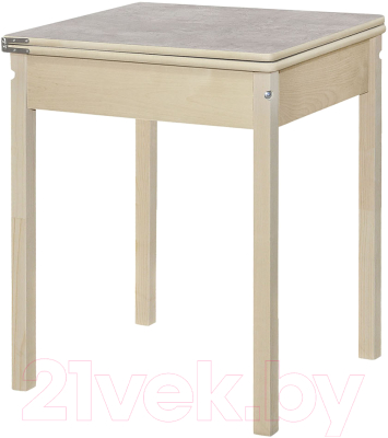Обеденный стол Элегия Пластик/Массив с выдвижным подстольем (цемент/лак бесцветный)