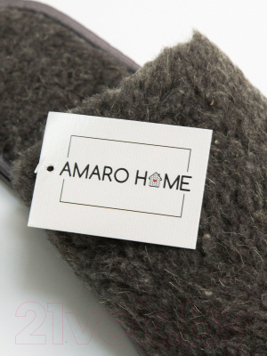 Тапочки домашние Amaro Home Закрытый нос / HOME-4015-Bl0-42 (р-р 42-44, черный)