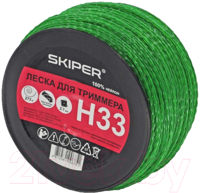 Леска для триммера Skiper H33 (зеленый)