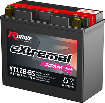 

Мотоаккумулятор, eXtremal Iridium YT12B-BS
