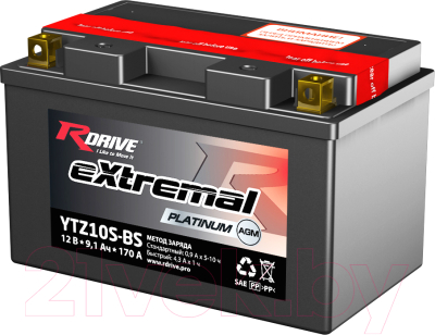 Мотоаккумулятор RDrive eXtremal Platinum YTZ10S-BS (9.1 А/ч)