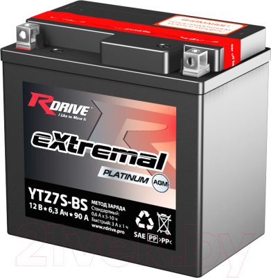 Мотоаккумулятор RDrive eXtremal Platinum YTZ7S-BS (6.3 А/ч)