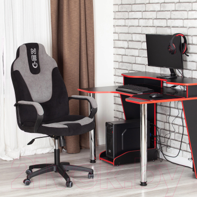 Кресло геймерское Tetchair Neo 2 флок (черный/серый)