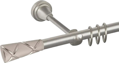 Карниз для штор АС ФОРОС Prime D16Г + наконечники Трапеция (2м, сатин) -