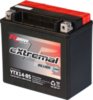 Мотоаккумулятор RDrive eXtremal Silver YTX14-BS (12.6 А/ч) - 
