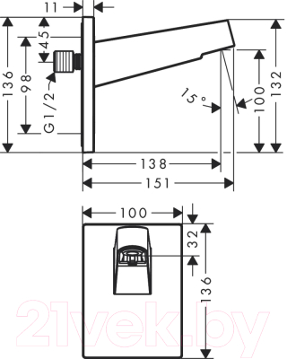 Душевой кронштейн Hansgrohe Pulsify 24149000