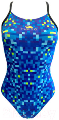 Купальник для плавания Turbo Women Pixels Pro Racer Thin Strap / 83015732-0006 (р-р 30)