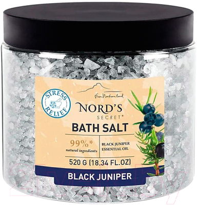 Соль для ванны Nord's Secret Anti-Stress Черный Можжевельник с эфирным маслом (520г)