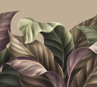 Фотообои листовые Vimala Листья на бежевом (270x300) - 