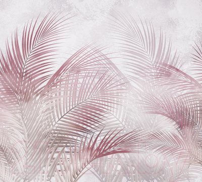 Фотообои листовые Vimala Пальмовые листья розовые (270x300)