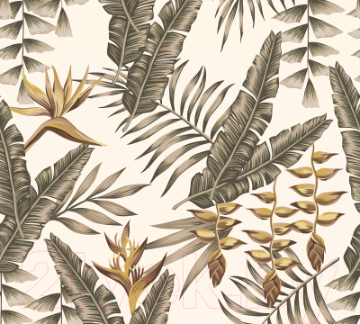 Фотообои листовые Vimala Рисованные листья 13 (270x300)