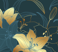 Фотообои листовые Vimala Золотые лилии (270x300) - 