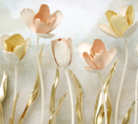 Фотообои листовые Vimala Тюльпаны в золоте (270x300) - 