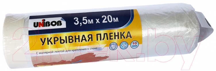 Пленка строительная Unibob С малярной лентой 3.5x20 10мкн / 78980 (прозрачный)