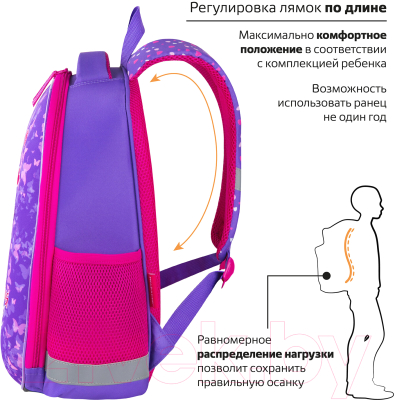 Школьный рюкзак Пифагор Eva Basic. Amazing girl / 271377