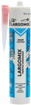 Герметик силиконовый Largomix Санитарный (280мл, белый)