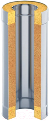 Труба дымохода UMKPRO 0.5м 120х200 AISI 439/439 1мм/0.5мм (К)