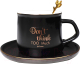 Миниатюра изображения товара Чашка с блюдцем AksHome Good Wishes (300мл, черный)